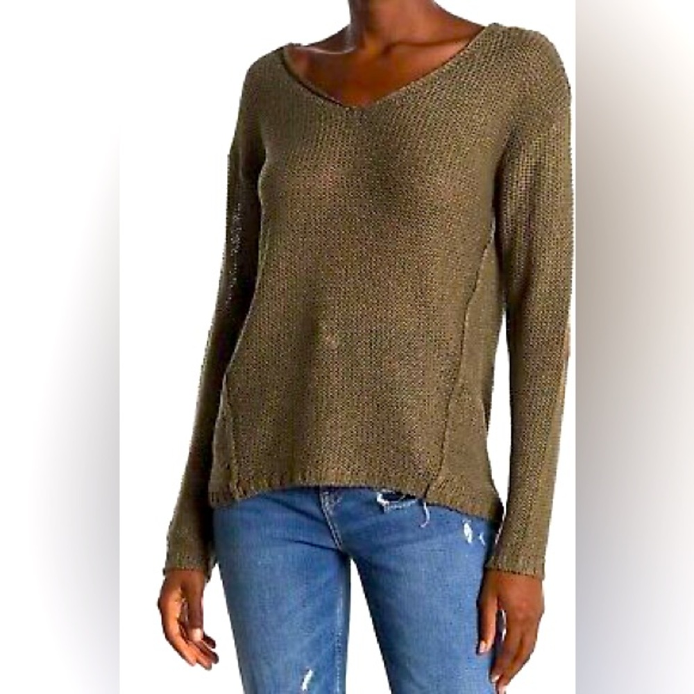 RDI Nordstroms V-neck Elbow-patch Tunic Sweater
